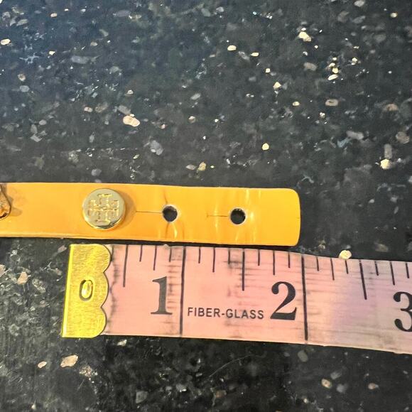 Tory Burch Mustard Yellow Gold Tone Fox Head Wrap Leather Bracelet - Picture 6 of 6